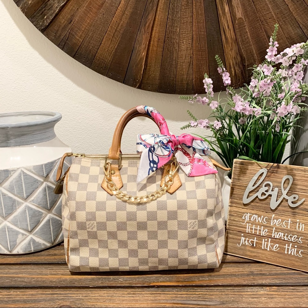 SOLD❤️Louis Vuitton Azur Speedy 25 & Sarah Wallet - Picture 2 of 16
